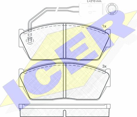 Icer 180536 - Гальмівні колодки, дискові гальма autocars.com.ua