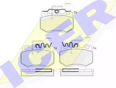 Icer 180555 - Гальмівні колодки, дискові гальма autocars.com.ua