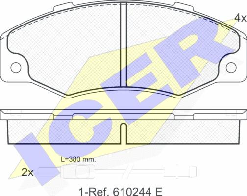 Icer 180556 - Тормозные колодки, дисковые, комплект avtokuzovplus.com.ua