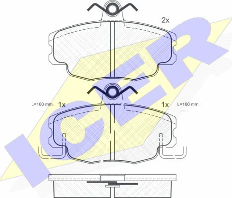 Icer 180622 - Тормозные колодки, дисковые, комплект avtokuzovplus.com.ua