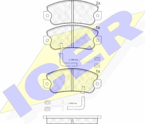 Icer 180658 - Тормозные колодки, дисковые, комплект avtokuzovplus.com.ua