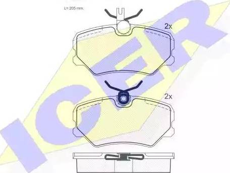 Icer 180696 - Тормозные колодки, дисковые, комплект avtokuzovplus.com.ua