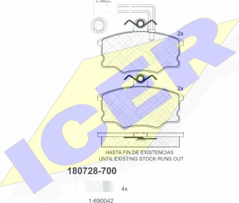 Icer 180728-700 - Тормозные колодки, дисковые, комплект avtokuzovplus.com.ua