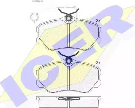 Icer 180742 - Тормозные колодки, дисковые, комплект avtokuzovplus.com.ua