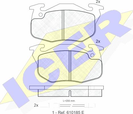 Icer 180746 - Гальмівні колодки, дискові гальма autocars.com.ua