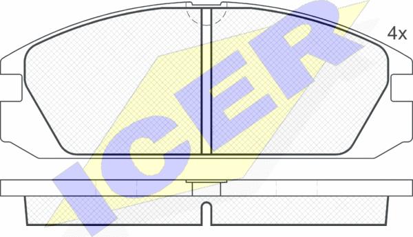 Icer 180749 - Тормозные колодки, дисковые, комплект avtokuzovplus.com.ua