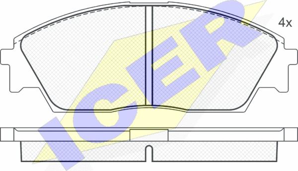 Icer 180754 - Тормозные колодки, дисковые, комплект avtokuzovplus.com.ua