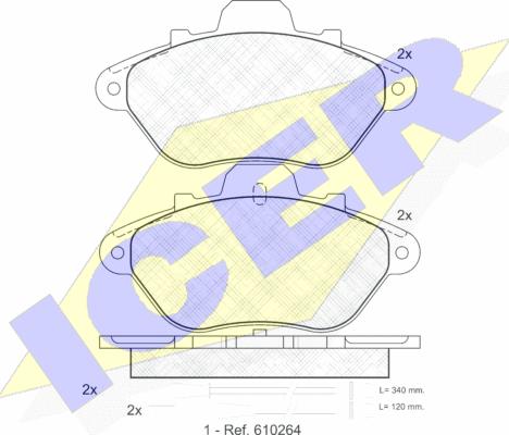 Icer 180779 - Тормозные колодки, дисковые, комплект avtokuzovplus.com.ua