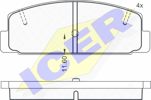 Icer 180785 - Тормозные колодки, дисковые, комплект avtokuzovplus.com.ua