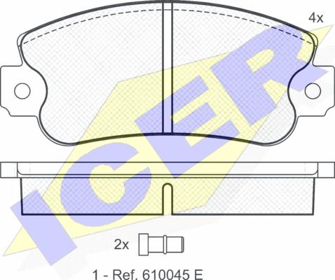 Icer 180838 - Тормозные колодки, дисковые, комплект avtokuzovplus.com.ua