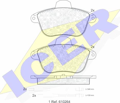 Icer 180856 - Гальмівні колодки, дискові гальма autocars.com.ua