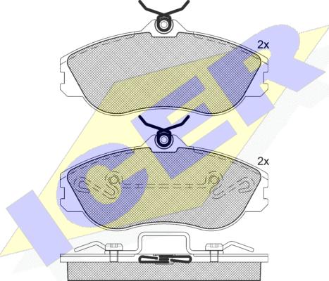 Icer 180872 - Тормозные колодки, дисковые, комплект avtokuzovplus.com.ua