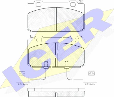 Icer 180943 - Гальмівні колодки, дискові гальма autocars.com.ua