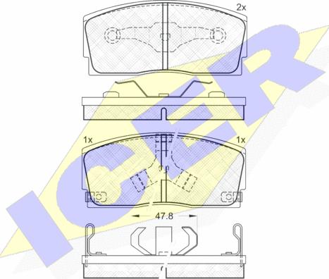 Icer 180951 - Тормозные колодки, дисковые, комплект avtokuzovplus.com.ua