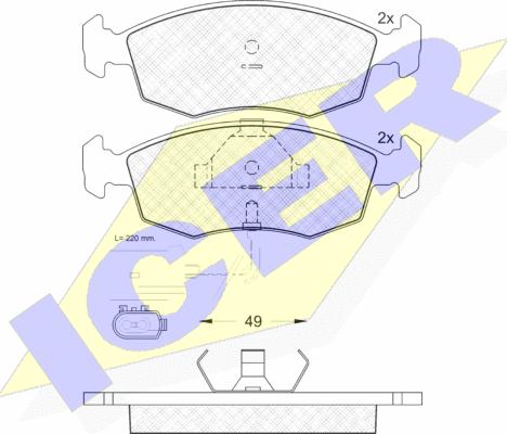 Icer 180955 - Тормозные колодки, дисковые, комплект avtokuzovplus.com.ua