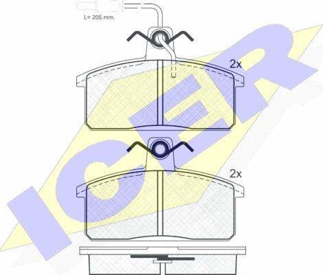 Icer 180966 - Гальмівні колодки, дискові гальма autocars.com.ua