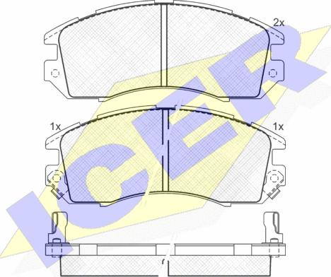 Icer 180998 - Тормозные колодки, дисковые, комплект avtokuzovplus.com.ua