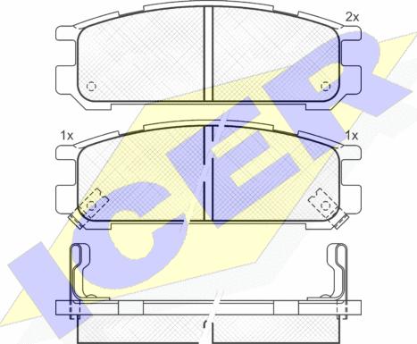 Icer 181000 - Гальмівні колодки, дискові гальма autocars.com.ua