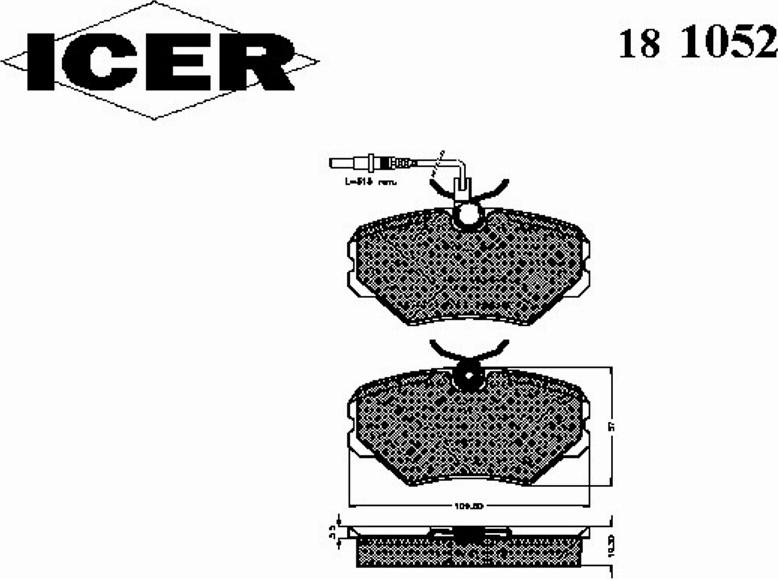 Icer 181052 - Тормозные колодки, дисковые, комплект avtokuzovplus.com.ua