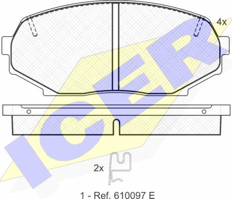 Icer 181099 - Тормозные колодки, дисковые, комплект autodnr.net