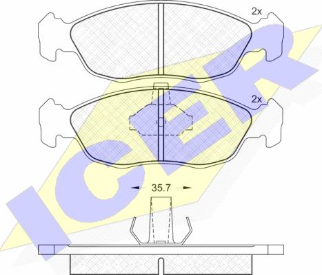 Icer 181121 - Гальмівні колодки, дискові гальма autocars.com.ua