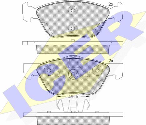 Icer 181125-203 - Гальмівні колодки, дискові гальма autocars.com.ua