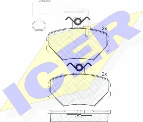 Icer 181127 - Гальмівні колодки, дискові гальма autocars.com.ua