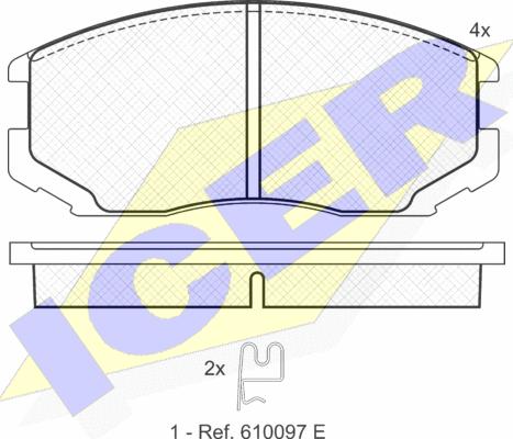 Icer 181129 - Комплект гальмівних колодок дискових autocars.com.ua