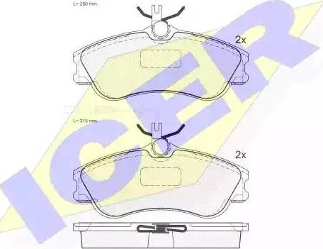 Icer 181136 - Тормозные колодки, дисковые, комплект avtokuzovplus.com.ua