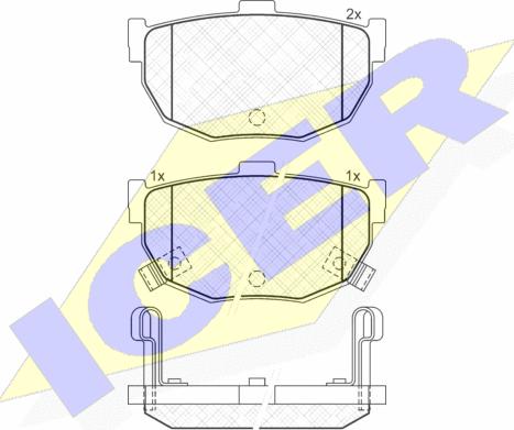 Icer 181144 - Тормозные колодки, дисковые, комплект avtokuzovplus.com.ua