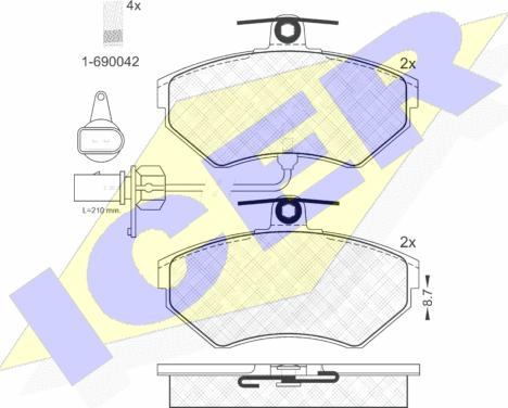 Icer 181157-203 - Тормозные колодки, дисковые, комплект avtokuzovplus.com.ua