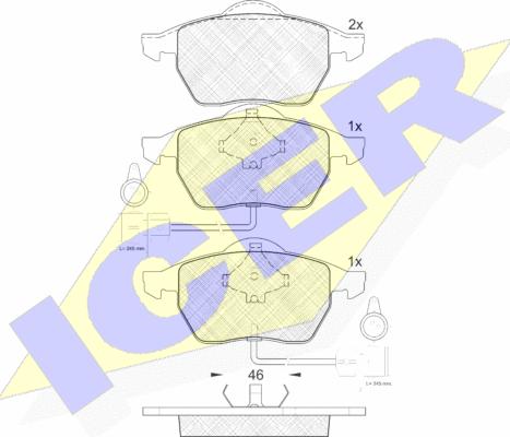 Icer 181191 - Гальмівні колодки, дискові гальма autocars.com.ua