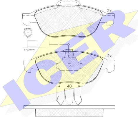 Icer 181212 - Гальмівні колодки, дискові гальма autocars.com.ua