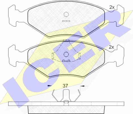 Icer 181215 - Тормозные колодки, дисковые, комплект avtokuzovplus.com.ua