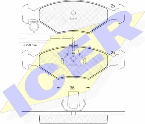 Icer 181226 - Тормозные колодки, дисковые, комплект avtokuzovplus.com.ua