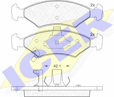 Icer 181231 - Гальмівні колодки, дискові гальма autocars.com.ua