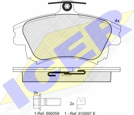 Icer 181236-208 - Гальмівні колодки, дискові гальма autocars.com.ua