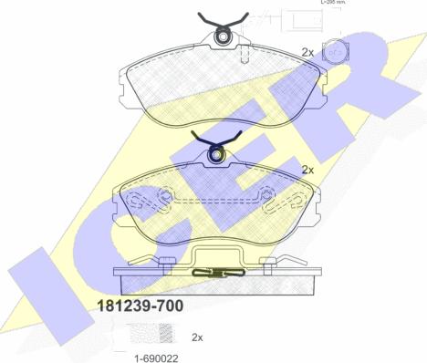 Icer 181239-700 - Тормозные колодки, дисковые, комплект avtokuzovplus.com.ua