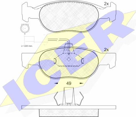 Icer 181242 - Гальмівні колодки, дискові гальма autocars.com.ua