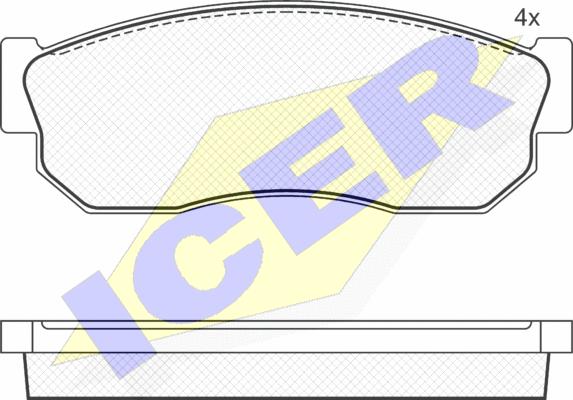 Icer 181252 - Гальмівні колодки, дискові гальма autocars.com.ua