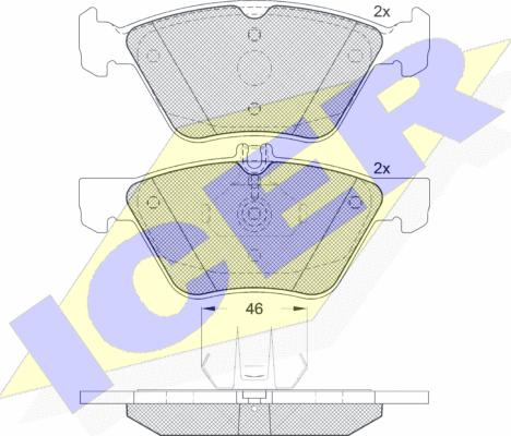 Icer 181259 - Гальмівні колодки, дискові гальма autocars.com.ua