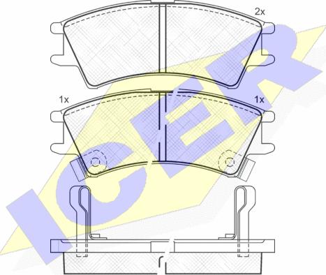 Icer 181268 - Гальмівні колодки, дискові гальма autocars.com.ua