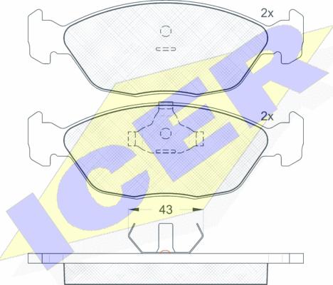 Icer 181275 - Гальмівні колодки, дискові гальма autocars.com.ua