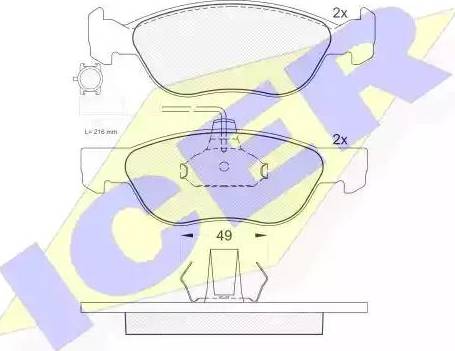 Icer 181282 - Тормозные колодки, дисковые, комплект avtokuzovplus.com.ua