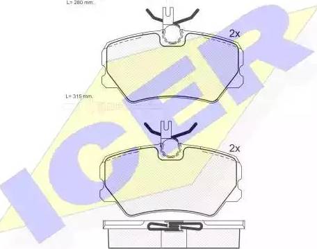 Icer 181285 - Тормозные колодки, дисковые, комплект avtokuzovplus.com.ua