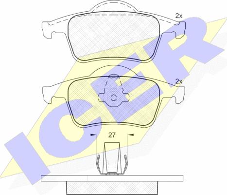 Icer 181298 - Тормозные колодки, дисковые, комплект avtokuzovplus.com.ua