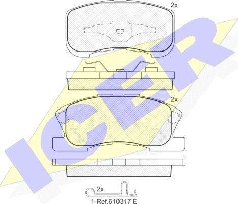 Icer 181342 - Тормозные колодки, дисковые, комплект avtokuzovplus.com.ua