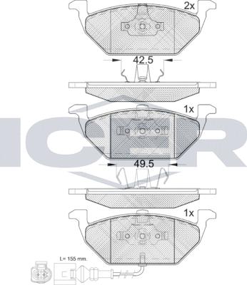 Icer 181349-071 - Тормозные колодки, дисковые, комплект autodnr.net