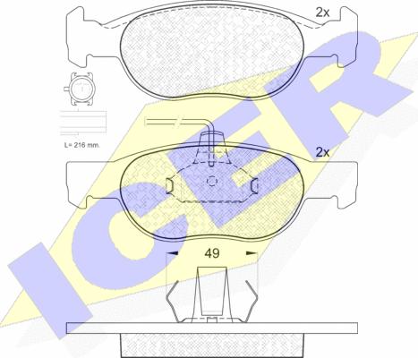 Icer 181376 - Гальмівні колодки, дискові гальма autocars.com.ua