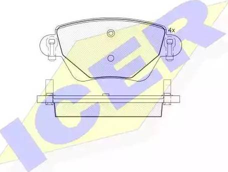 Icer 181381 - Гальмівні колодки, дискові гальма autocars.com.ua